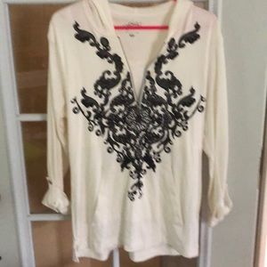 White hoodie with front bling